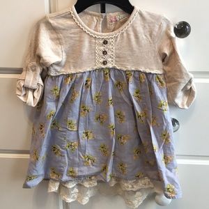 Girls Vintage print half sleeve Dress